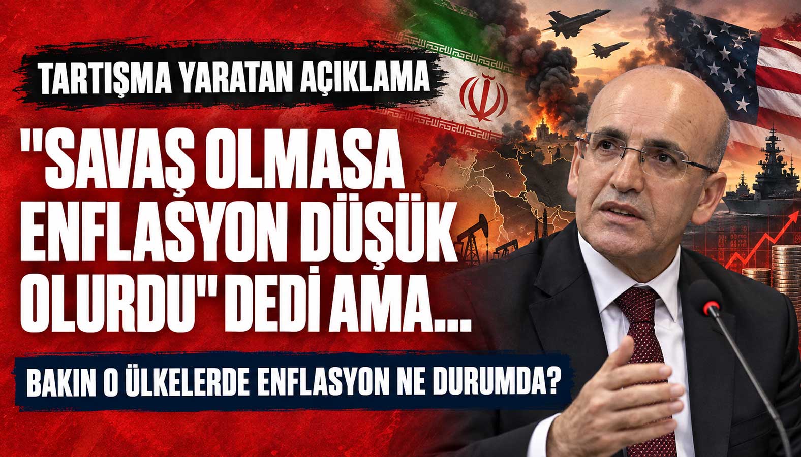 Bakan Şimşek'in savaş olmasaydı enflasyonun en az 7 puan daha düşük olacağını söylemesi tartışma yarattı.