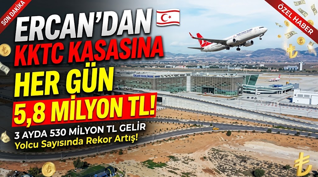 Ercan Havalimanı KKTC’ye 3 ayda 530 milyon TL kazandırdı